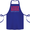 Cycling Too Many Bicycles Said No Cyclist Cotton Apron 100% Organic Royal Blue