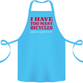 Cycling Too Many Bicycles Said No Cyclist Cotton Apron 100% Organic Turquoise