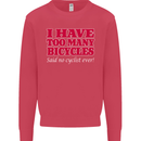 Cycling Too Many Bicycles Said No Cyclist Kids Sweatshirt Jumper Heliconia