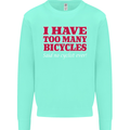 Cycling Too Many Bicycles Said No Cyclist Kids Sweatshirt Jumper Peppermint