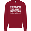 Cycling Too Many Bicycles Said No Cyclist Kids Sweatshirt Jumper Red