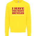 Cycling Too Many Bicycles Said No Cyclist Kids Sweatshirt Jumper Yellow
