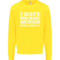 Cycling Too Many Bicycles Said No Cyclist Kids Sweatshirt Jumper Yellow