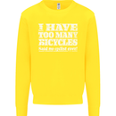 Cycling Too Many Bicycles Said No Cyclist Kids Sweatshirt Jumper Yellow