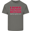 Cycling Too Many Bicycles Said No Cyclist Kids T-Shirt Childrens Charcoal