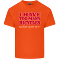 Cycling Too Many Bicycles Said No Cyclist Kids T-Shirt Childrens Orange