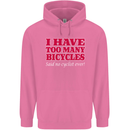 Cycling Too Many Bicycles Said No Cyclist Mens 80% Cotton Hoodie Azelea