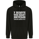 Cycling Too Many Bicycles Said No Cyclist Mens 80% Cotton Hoodie Black