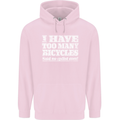 Cycling Too Many Bicycles Said No Cyclist Mens 80% Cotton Hoodie Light Pink