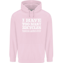 Cycling Too Many Bicycles Said No Cyclist Mens 80% Cotton Hoodie Light Pink