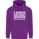 Cycling Too Many Bicycles Said No Cyclist Mens 80% Cotton Hoodie Purple