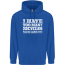 Cycling Too Many Bicycles Said No Cyclist Mens 80% Cotton Hoodie Royal Blue