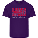 Cycling Too Many Bicycles Said No Cyclist Mens Cotton T-Shirt Tee Top Purple