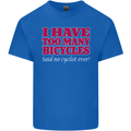 Cycling Too Many Bicycles Said No Cyclist Mens Cotton T-Shirt Tee Top Royal Blue