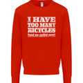 Cycling Too Many Bicycles Said No Cyclist Mens Sweatshirt Jumper Bright Red