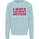 Cycling Too Many Bicycles Said No Cyclist Mens Sweatshirt Jumper Light Blue