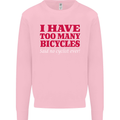 Cycling Too Many Bicycles Said No Cyclist Mens Sweatshirt Jumper Light Pink