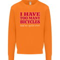 Cycling Too Many Bicycles Said No Cyclist Mens Sweatshirt Jumper Orange