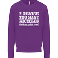 Cycling Too Many Bicycles Said No Cyclist Mens Sweatshirt Jumper Purple
