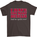 Cycling Too Many Bicycles Said No Cyclist Mens T-Shirt Cotton Gildan Dark Chocolate
