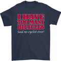 Cycling Too Many Bicycles Said No Cyclist Mens T-Shirt Cotton Gildan Navy Blue