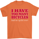 Cycling Too Many Bicycles Said No Cyclist Mens T-Shirt Cotton Gildan Orange