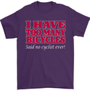 Cycling Too Many Bicycles Said No Cyclist Mens T-Shirt Cotton Gildan Purple