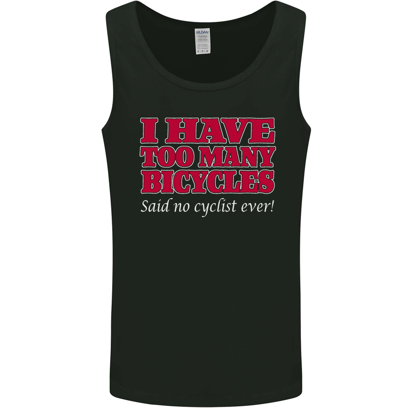 Cycling Too Many Bicycles Said No Cyclist Mens Vest Tank Top Black