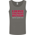 Cycling Too Many Bicycles Said No Cyclist Mens Vest Tank Top Charcoal