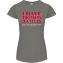 Cycling Too Many Bicycles Said No Cyclist Womens Petite Cut T-Shirt Charcoal