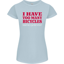 Cycling Too Many Bicycles Said No Cyclist Womens Petite Cut T-Shirt Light Blue