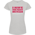 Cycling Too Many Bicycles Said No Cyclist Womens Petite Cut T-Shirt Sports Grey