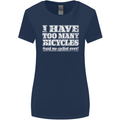 Cycling Too Many Bicycles Said No Cyclist Womens Wider Cut T-Shirt Navy Blue