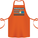 Cycling Weekend Forecast Funny Beer Alcohol Cotton Apron 100% Organic Orange