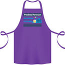 Cycling Weekend Forecast Funny Beer Alcohol Cotton Apron 100% Organic Purple