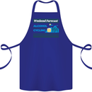 Cycling Weekend Forecast Funny Beer Alcohol Cotton Apron 100% Organic Royal Blue