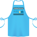 Cycling Weekend Forecast Funny Beer Alcohol Cotton Apron 100% Organic Turquoise