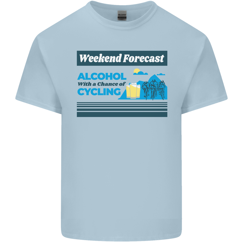 Cycling Weekend Forecast Funny Beer Alcohol Kids T-Shirt Childrens Light Blue