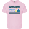 Cycling Weekend Forecast Funny Beer Alcohol Kids T-Shirt Childrens Light Pink