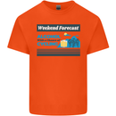 Cycling Weekend Forecast Funny Beer Alcohol Kids T-Shirt Childrens Orange