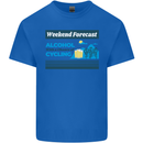 Cycling Weekend Forecast Funny Beer Alcohol Kids T-Shirt Childrens Royal Blue