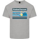Cycling Weekend Forecast Funny Beer Alcohol Kids T-Shirt Childrens Sports Grey