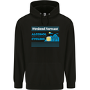 Cycling Weekend Forecast Funny Beer Alcohol Mens 80% Cotton Hoodie Black