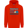 Cycling Weekend Forecast Funny Beer Alcohol Mens 80% Cotton Hoodie Bright Red