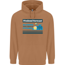Cycling Weekend Forecast Funny Beer Alcohol Mens 80% Cotton Hoodie Caramel Latte