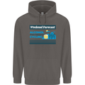 Cycling Weekend Forecast Funny Beer Alcohol Mens 80% Cotton Hoodie Charcoal