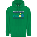Cycling Weekend Forecast Funny Beer Alcohol Mens 80% Cotton Hoodie Irish Green