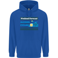 Cycling Weekend Forecast Funny Beer Alcohol Mens 80% Cotton Hoodie Royal Blue