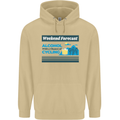Cycling Weekend Forecast Funny Beer Alcohol Mens 80% Cotton Hoodie Sand