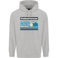 Cycling Weekend Forecast Funny Beer Alcohol Mens 80% Cotton Hoodie Sports Grey